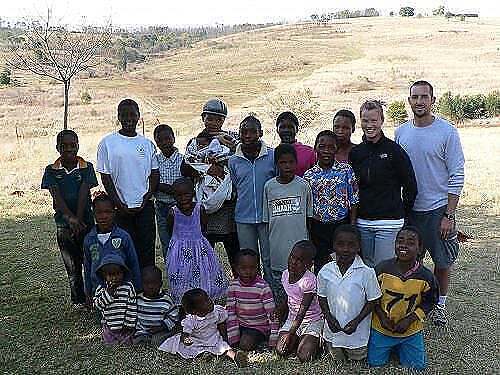 Callie, Kirk and group of children
