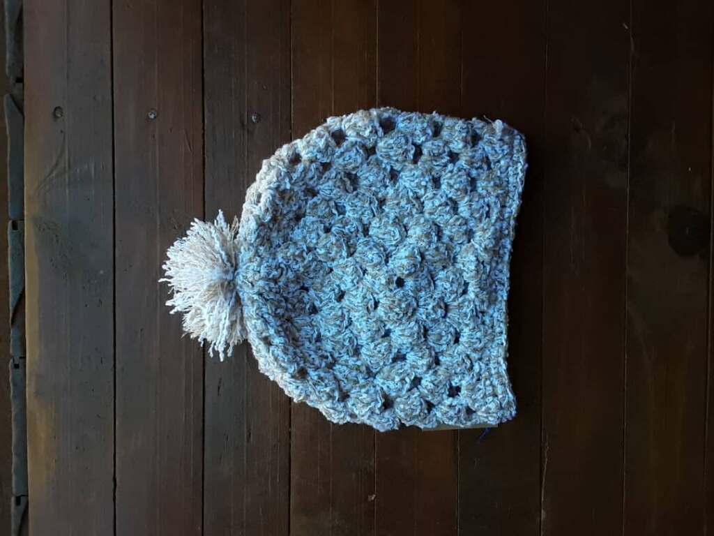 Light blue crocheted hat